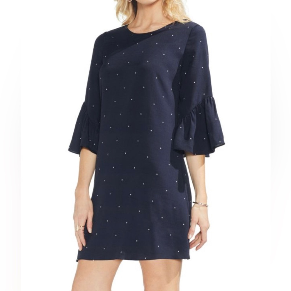 Vince Camuto Navy Blue Polka Dot Dress, size 20 - like new!